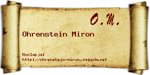 Ohrenstein Miron névjegykártya